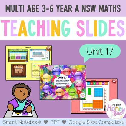 Multi Age 3-6 Year A Unit 17 NSW Maths Teaching Slides - Zip Folder: Smart Notebook, PowerPoint, Google Slide Compatible