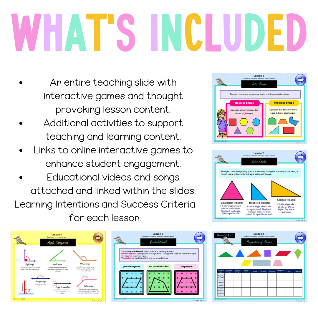 Multi Age 3-6 Year A Unit 19 NSW Maths Teaching Slides - Zip Folder: Smart Notebook, PowerPoint, Google Slide Compatible