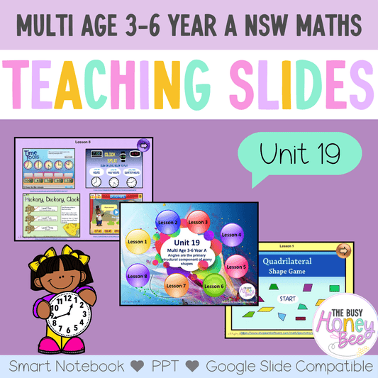Multi Age 3-6 Year A Unit 19 NSW Maths Teaching Slides - Zip Folder: Smart Notebook, PowerPoint, Google Slide Compatible