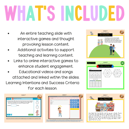 Multi Age 3-6 Year A Unit 2 NSW Maths Teaching Slides - Zip Folder: Smart Notebook, PowerPoint, Google Slide Compatible