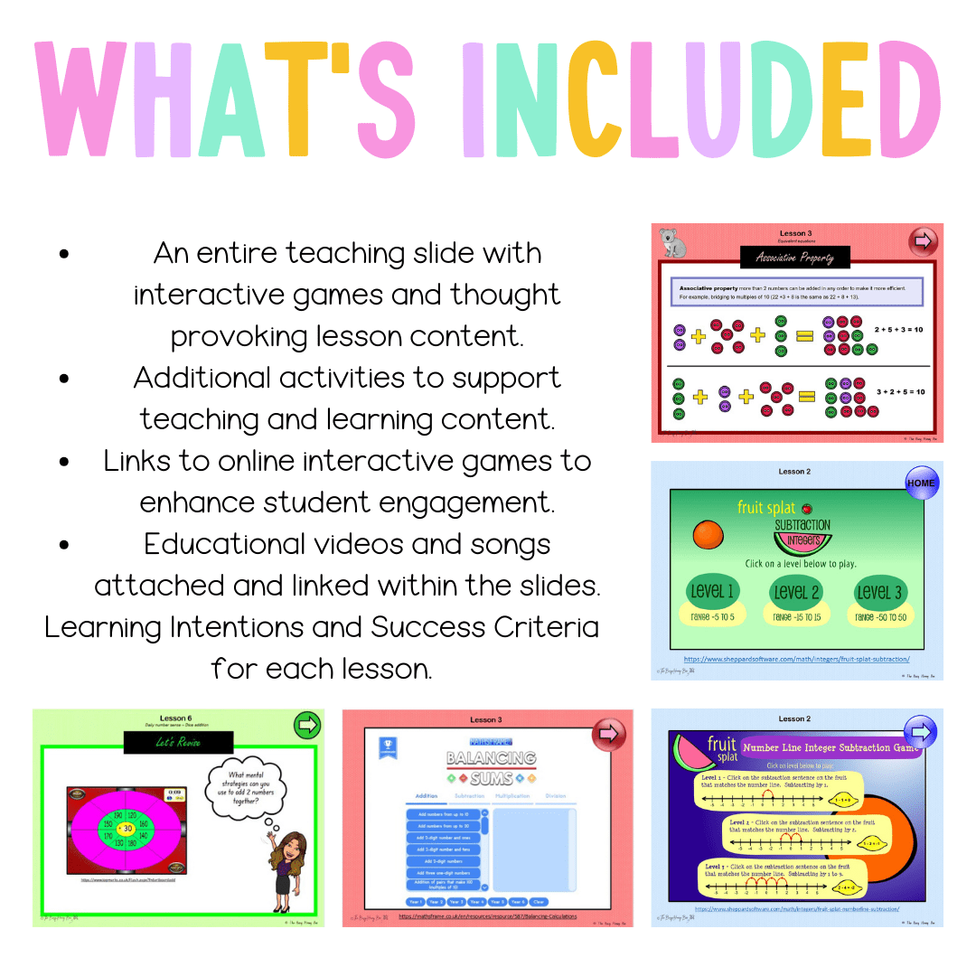 Multi Age 3-6 Year A Unit 20 NSW Maths Teaching Slides - Zip Folder: Smart Notebook, PowerPoint, Google Slide Compatible