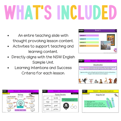 Multi Age 3-6 Year A Unit 5 NSW Characterization English Teaching Slides - Teaching Slides
