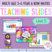 Multi Age 3-6 Year A Unit 5 NSW Maths Teaching Slides - Zip Folder: Smart Notebook, PowerPoint, Google Slide Compatible