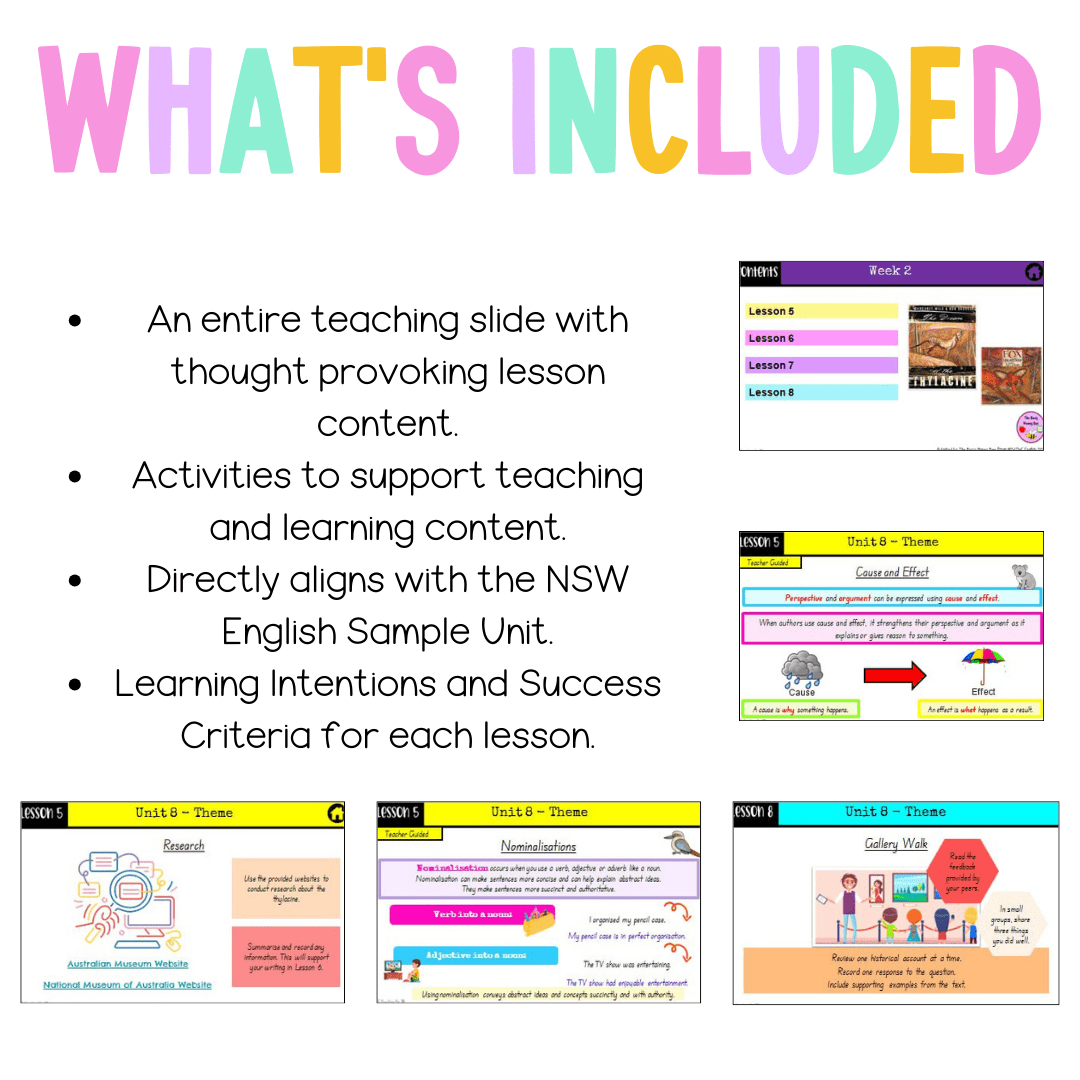 Multi Age 3-6 Year A Unit 8 NSW Theme English Teaching Slides - Teaching Slides