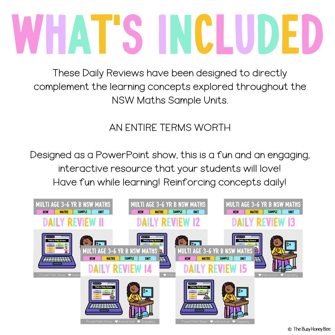 Multi Age 3-6 Year B Australian | NSW Math Daily Review | Warm-Up Term 3 Mega Bundle - Warm Up | Revision