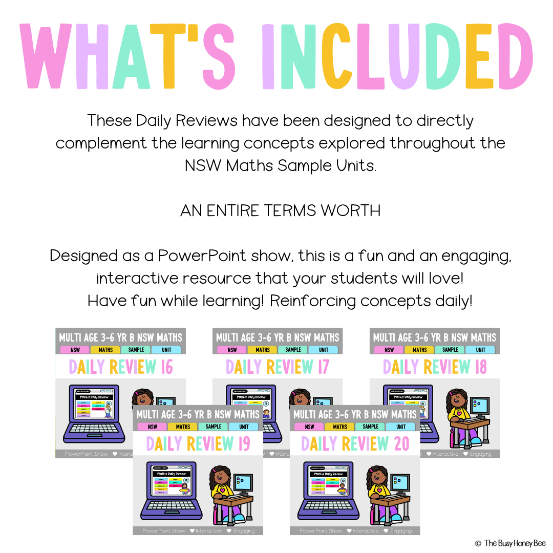 Multi Age 3-6 Year B Australian | NSW Math Daily Review | Warm-Up Term 4 Mega Bundle - Warm Up | Revision