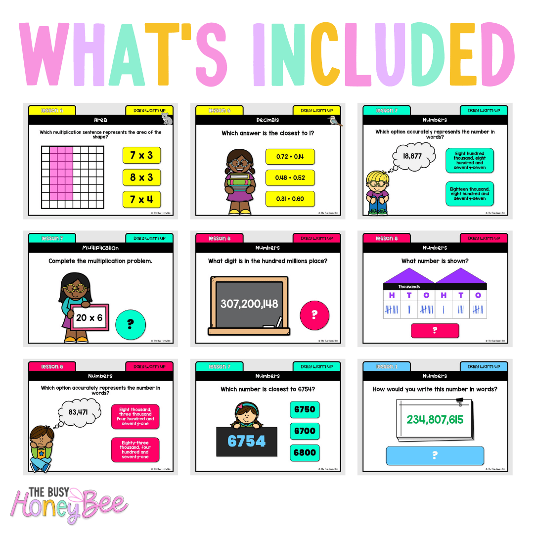 Multi Age 3-6 Year B Australian | NSW Math Daily Review | Warm-Up Unit 1 -