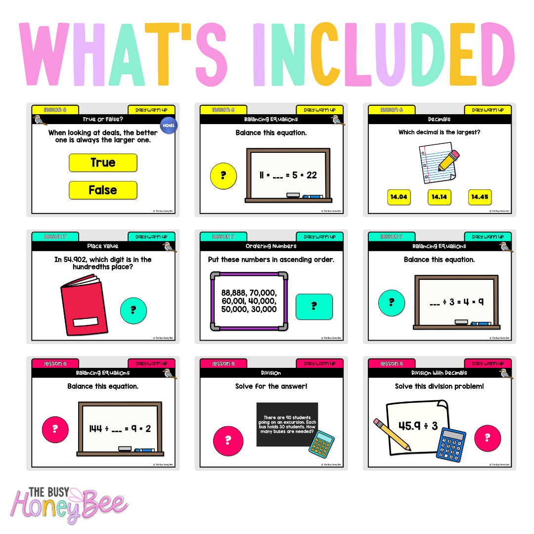 Multi Age 3-6 Year B Australian | NSW Math Daily Review | Warm-Up Unit 11 - Warm Up | Revision
