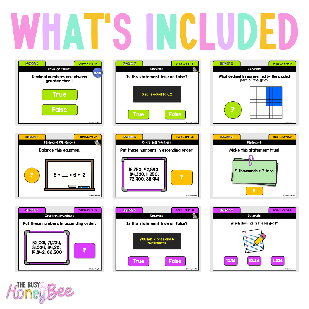 Multi Age 3-6 Year B Australian | NSW Math Daily Review | Warm-Up Unit 11 - Warm Up | Revision