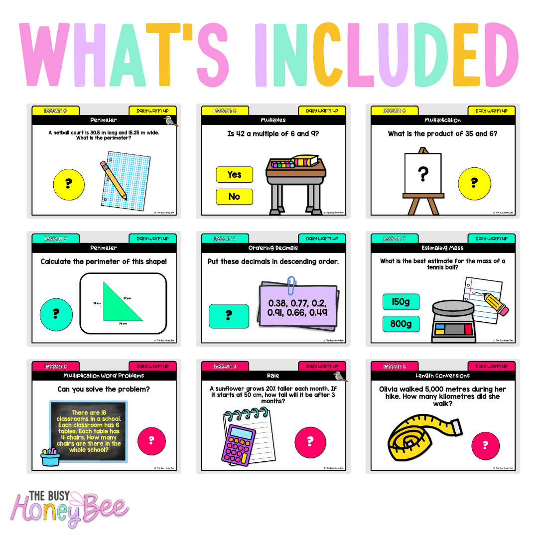 Multi Age 3-6 Year B Australian | NSW Math Daily Review | Warm-Up Unit 14 - Warm Up | Revision