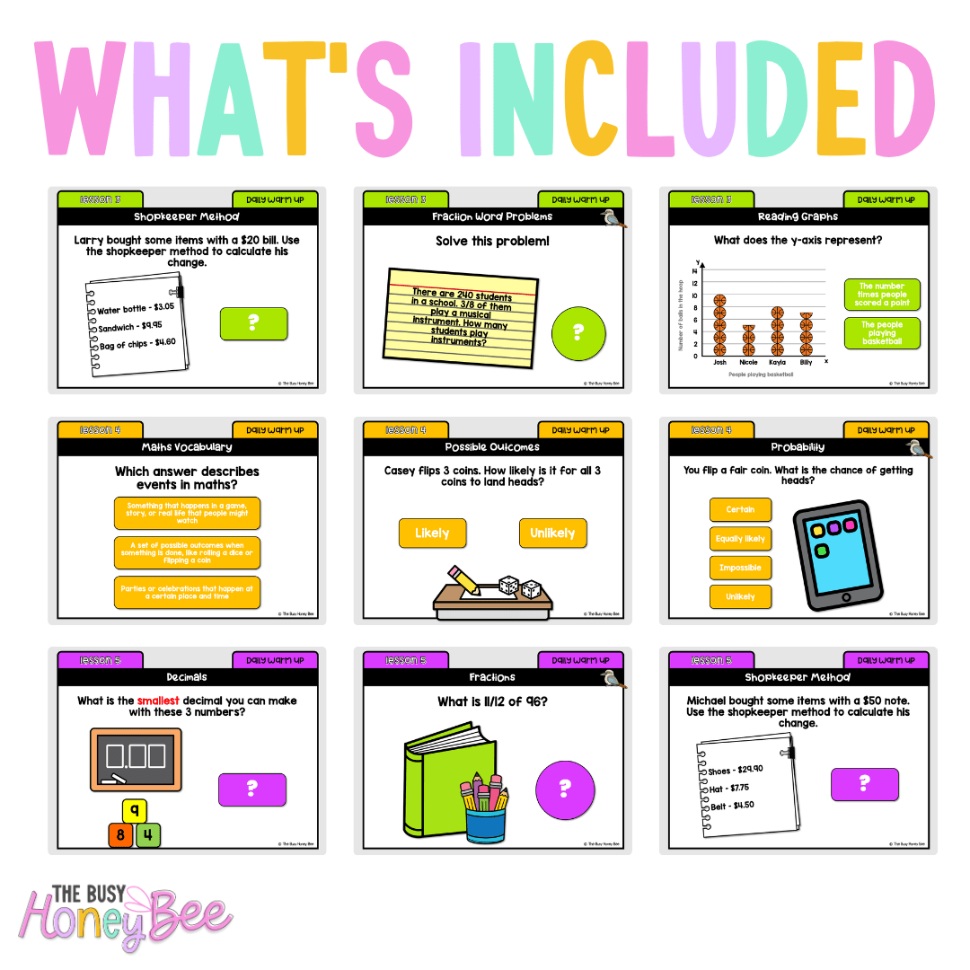Multi Age 3-6 Year B Australian | NSW Math Daily Review | Warm-Up Unit 18 - Warm Up | Revision