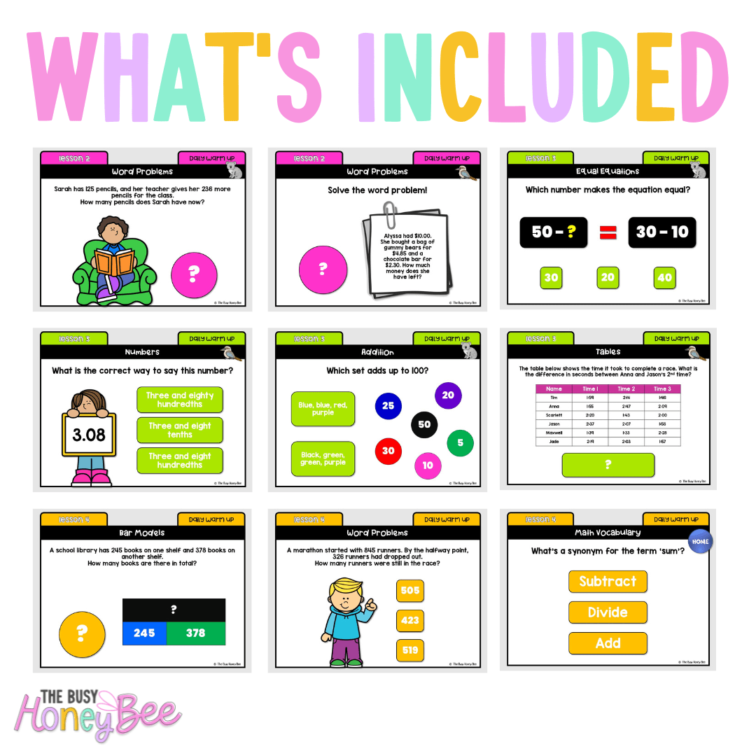 Multi Age 3-6 Year B Australian | NSW Math Daily Review | Warm-Up Unit 2 - Warm Up | Revision