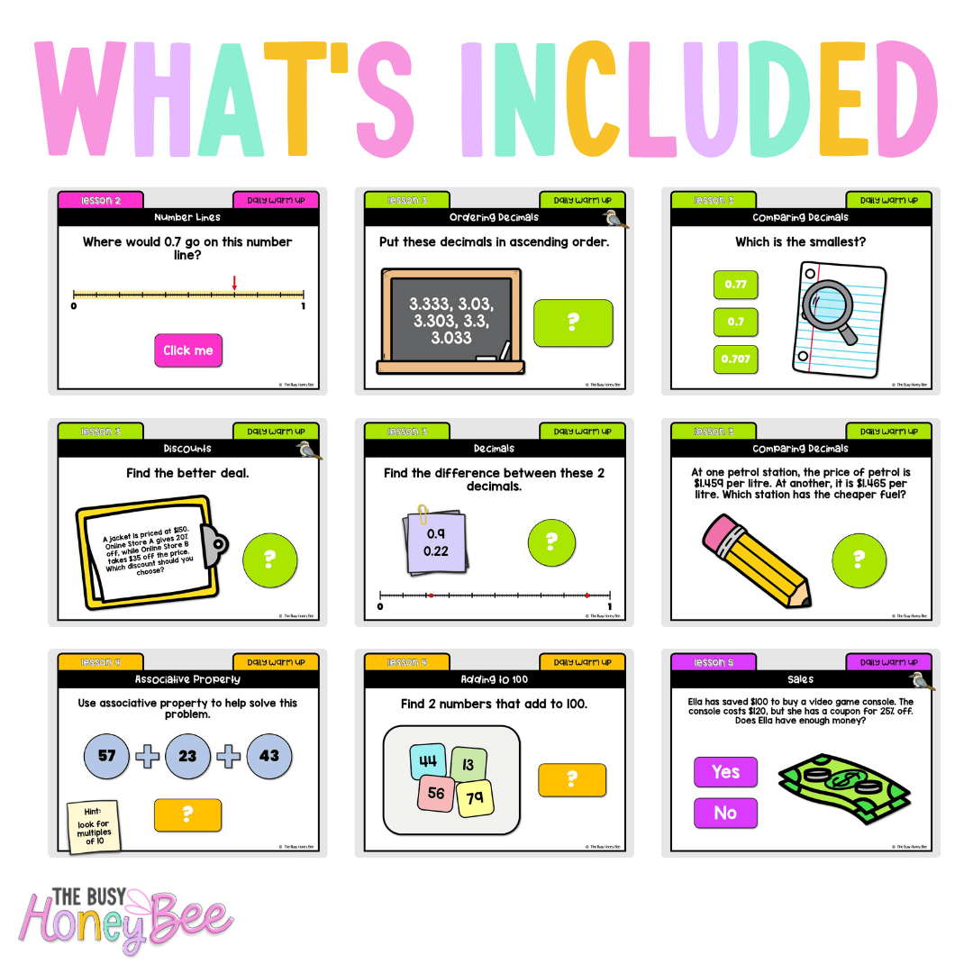 Multi Age 3-6 Year B Australian | NSW Math Daily Review | Warm-Up Unit 20 - Warm Up | Revision