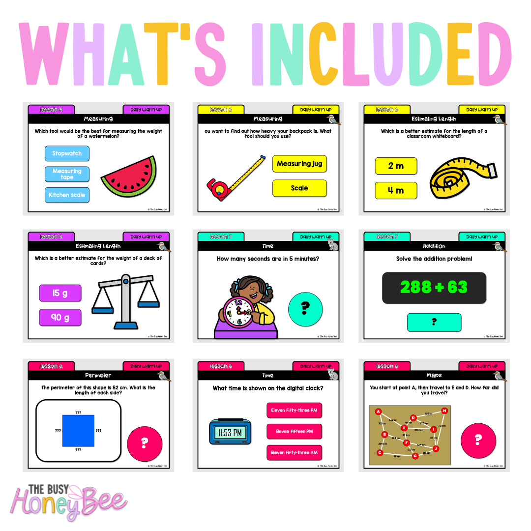 Multi Age 3-6 Year B Australian | NSW Math Daily Review | Warm-Up Unit 3 - Warm Up | Revision