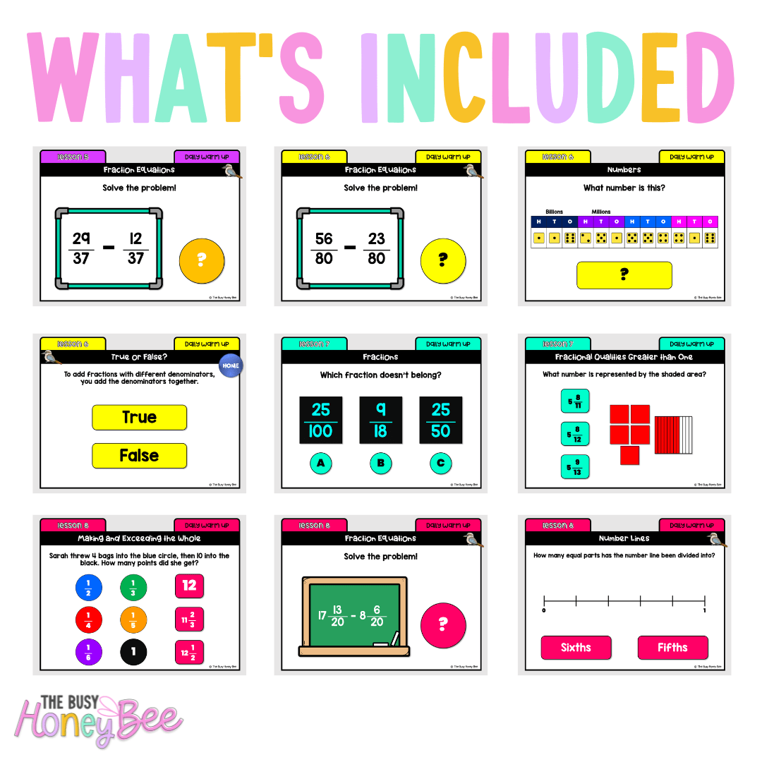 Multi Age 3-6 Year B Australian | NSW Math Daily Review | Warm-Up Unit 4 - Warm Up | Revision