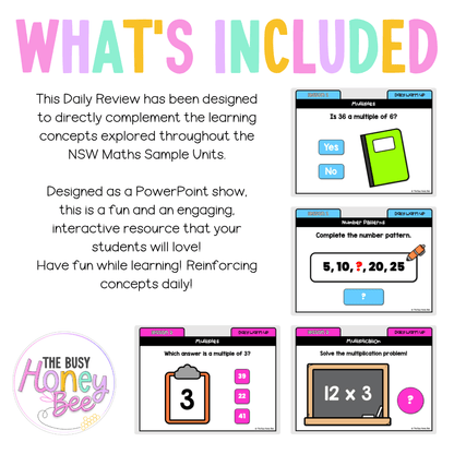 Multi Age 3-6 Year B Australian | NSW Math Daily Review | Warm-Up Unit 7 - Warm Up | Revision