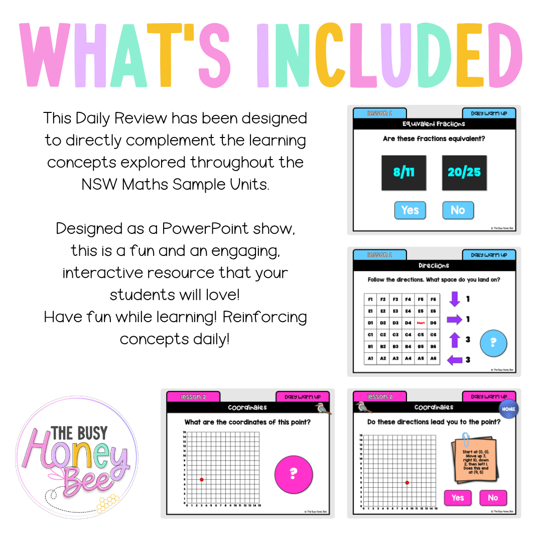 Multi Age 3-6 Year B Australian | NSW Math Daily Review | Warm-Up Unit 8 - Warm Up | Revision