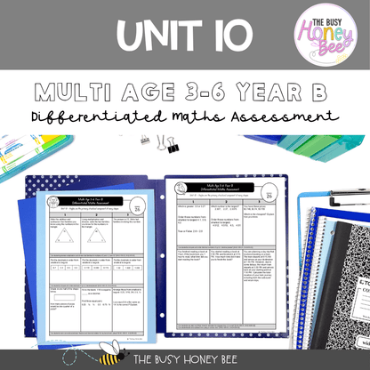 Multi Age 3-6 Year B Differentiated NSW Maths Assessment Unit 10 - Assessment