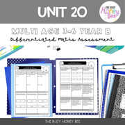 Multi Age 3-6 Year B Differentiated NSW Maths Assessment Unit 20 - Assessment
