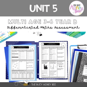Multi Age 3-6 Year B Differentiated NSW Maths Assessment Unit 5 - Microsoft Word Document