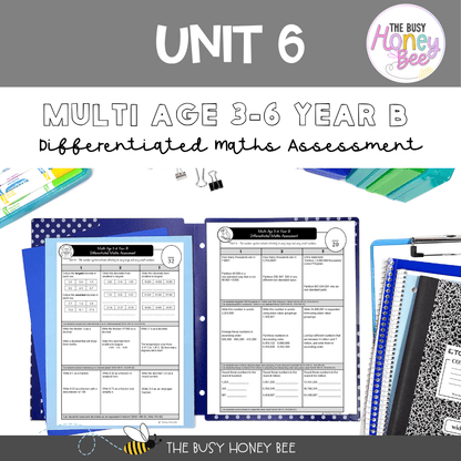Multi Age 3-6 Year B Differentiated NSW Maths Assessment Unit 6 - Assessment