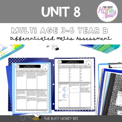 Multi Age 3-6 Year B Differentiated NSW Maths Assessment Unit 8 - Assessment