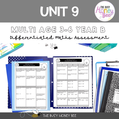 Multi Age 3-6 Year B Differentiated NSW Maths Assessment Unit 9 - Assessment