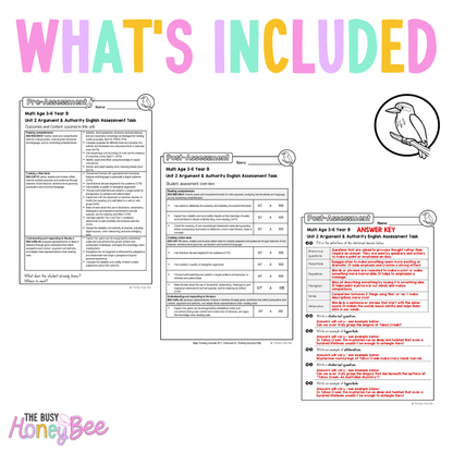 Multi Age 3-6 Year B English Pre- and Post-Assessment Unit 2 Argument and Authority - Assessment