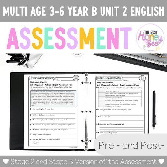 Multi Age 3-6 Year B English Pre- and Post-Assessment Unit 2 Argument and Authority - Assessment