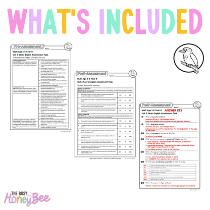 Multi Age 3-6 Year B English Pre- and Post-Assessment Unit 3 Genre - Assessment