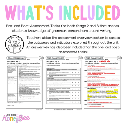 Multi Age 3-6 Year B English Pre- and Post-Assessment Unit 4 Imagery, symbol and connotation - Assessment
