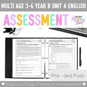 Multi Age 3-6 Year B English Pre- and Post-Assessment Unit 4 Imagery, symbol and connotation - Assessment