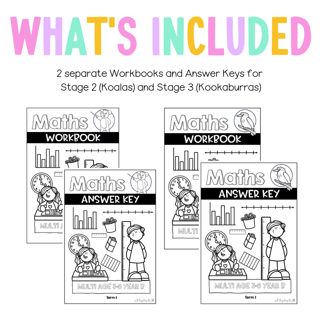 Multi Age 3-6 Year B NSW Maths Workbook Term 1 - Workbook | Worksheets