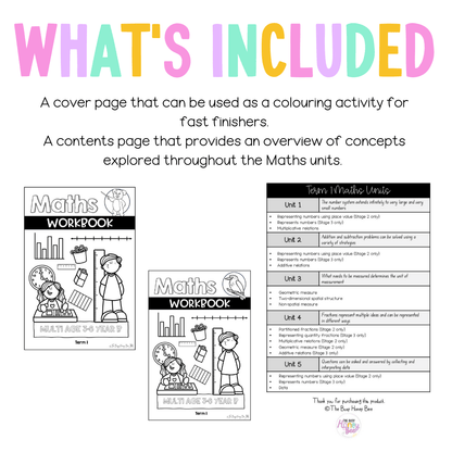 Multi Age 3-6 Year B NSW Maths Workbook Term 1 - Workbook | Worksheets