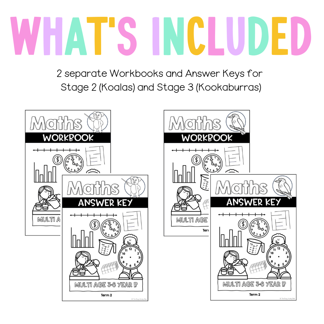 Multi Age 3-6 Year B NSW Maths Workbook Term 2 - Workbook | Worksheets