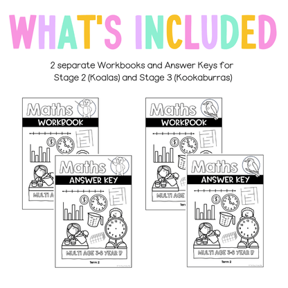 Multi Age 3-6 Year B NSW Maths Workbook Term 2 - Workbook | Worksheets