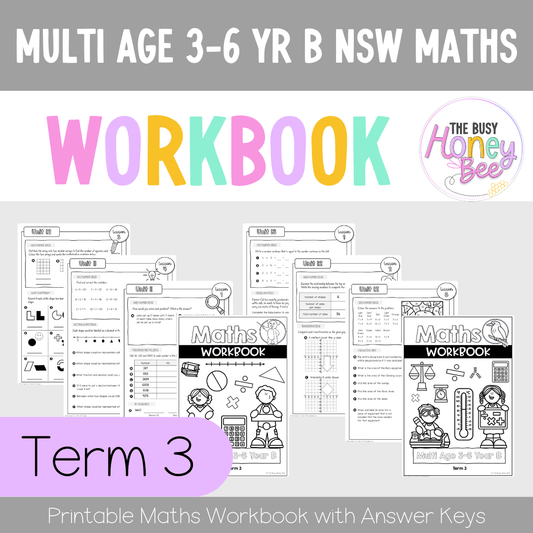 Multi Age 3-6 Year B NSW Maths Workbook Term 3 - Workbook | Worksheets