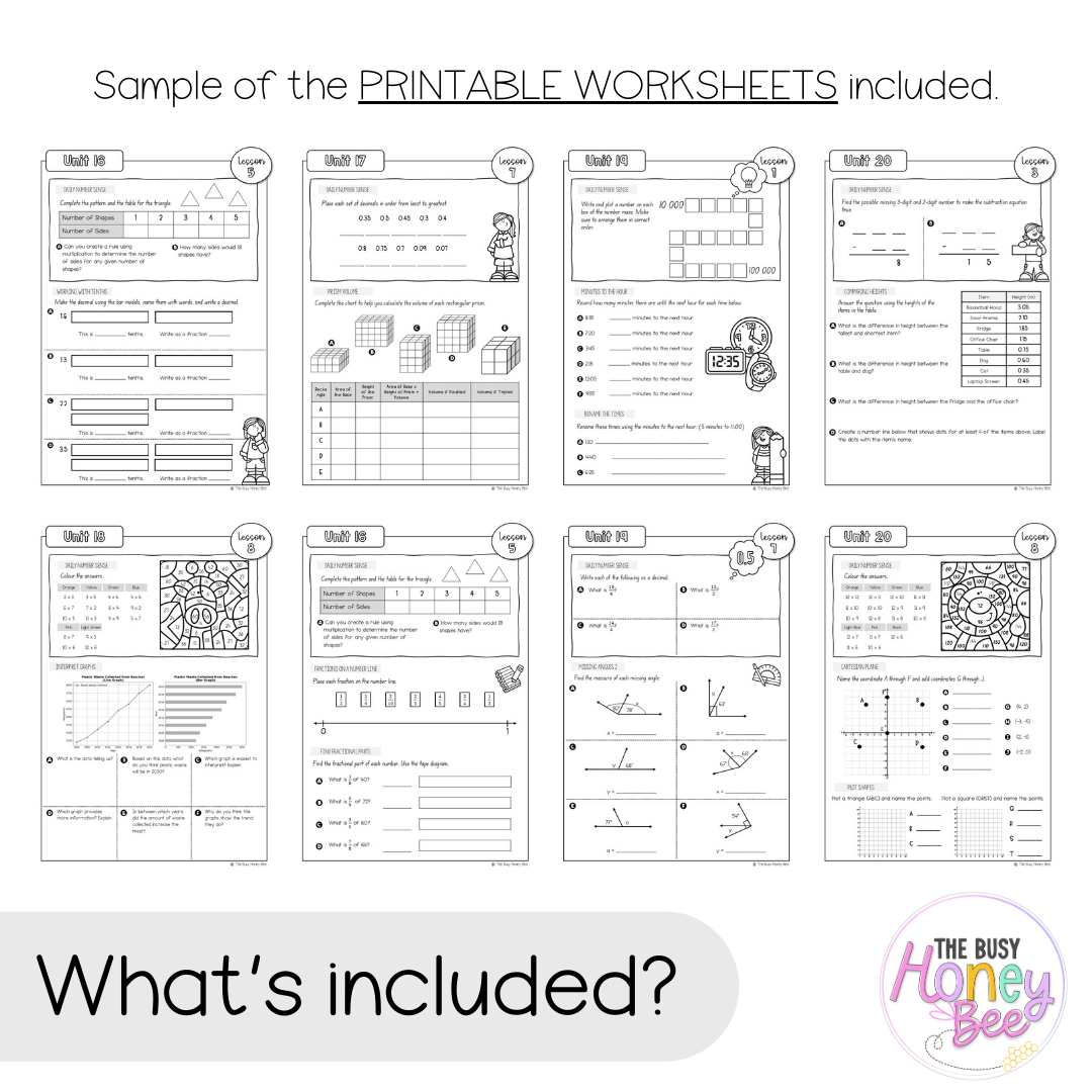 Multi Age 3-6 Year B NSW Maths Workbook Term 4 - Workbook | Worksheets