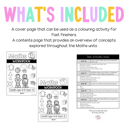 Multi Age 3-6 Year B NSW Maths Workbook Term 4 - Workbook | Worksheets