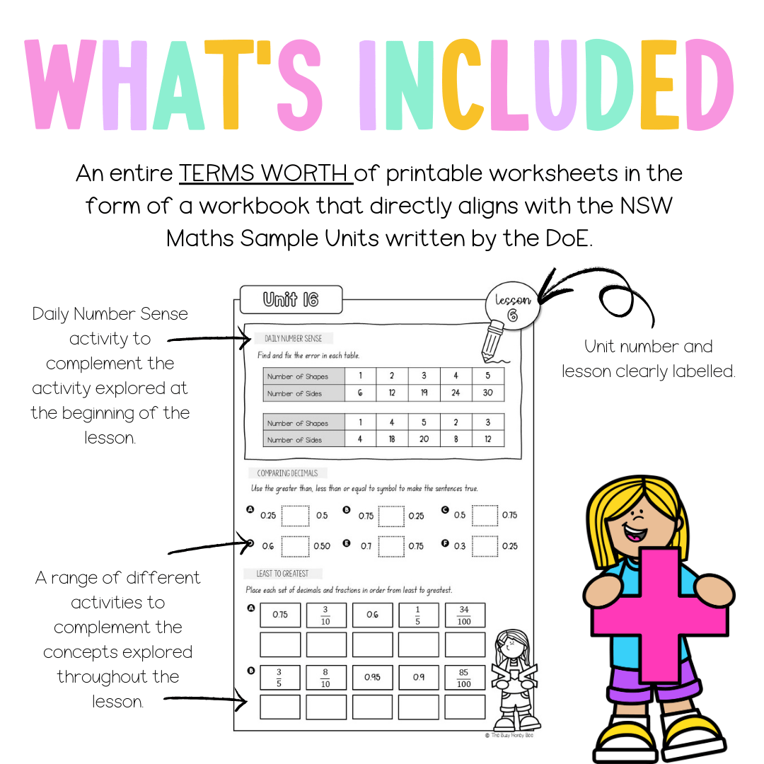 Multi Age 3-6 Year B NSW Maths Workbook Term 4 - Workbook | Worksheets