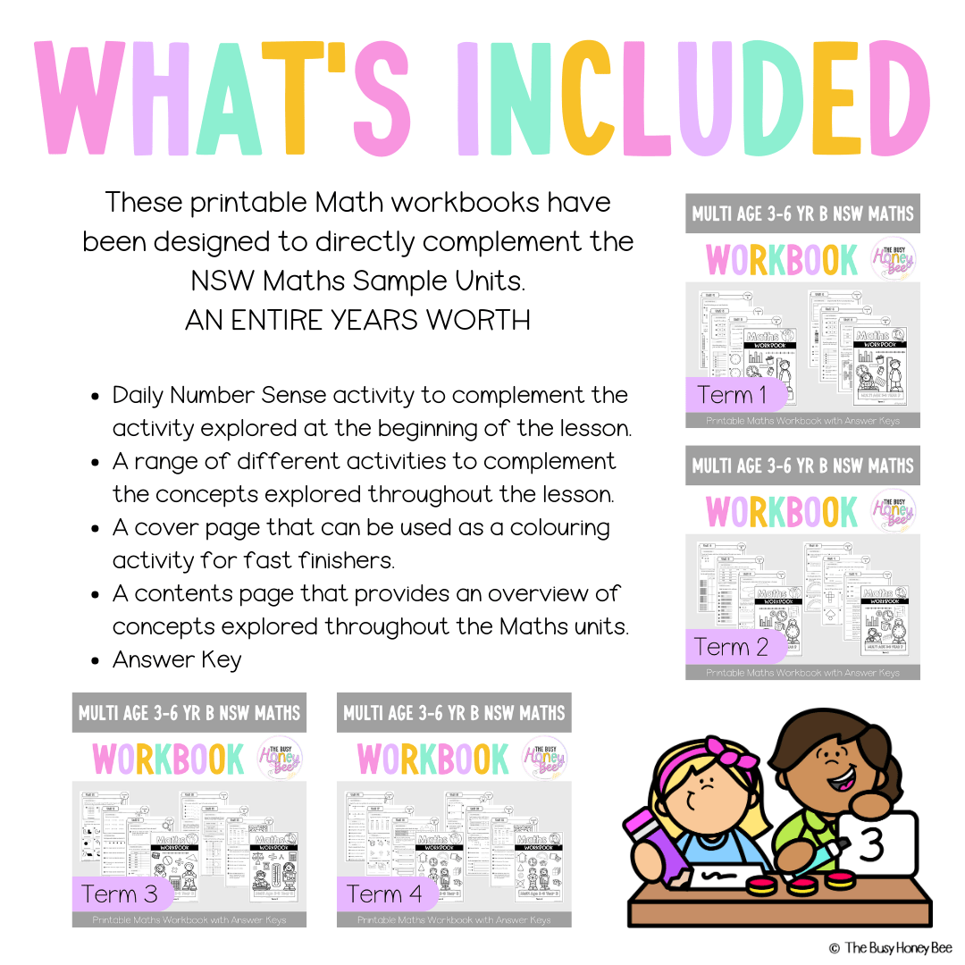 Multi Age 3-6 Year B NSW Maths Workbook ULTIMATE Mega Bundle - Workbook | Worksheets