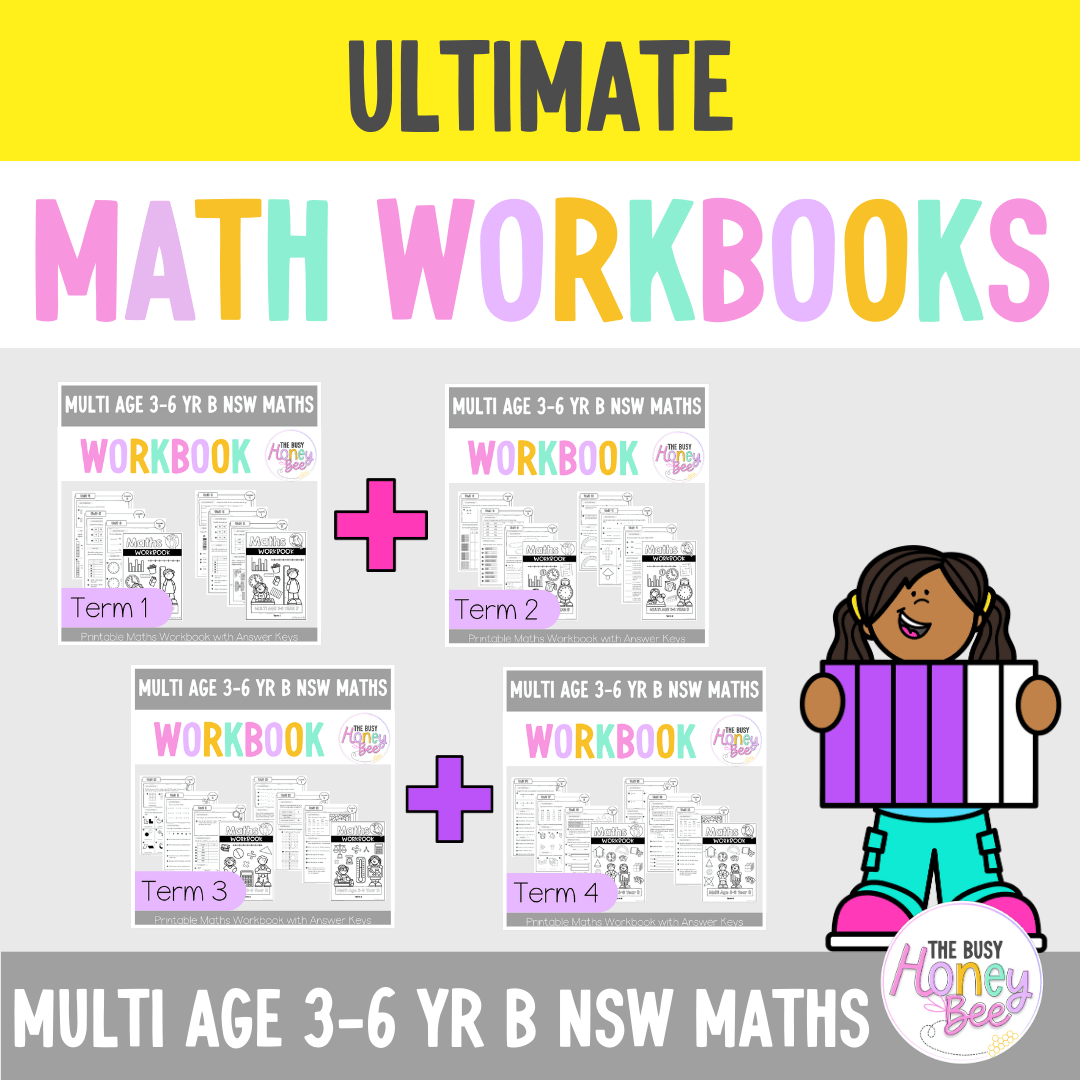 Multi Age 3-6 Year B NSW Maths Workbook ULTIMATE Mega Bundle - Workbook | Worksheets