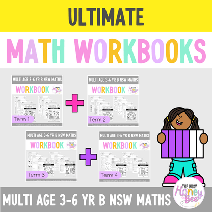 Multi Age 3-6 Year B NSW Maths Workbook ULTIMATE Mega Bundle - Workbook | Worksheets