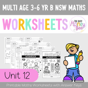 Multi Age 3-6 Year B NSW Maths Worksheets Unit 12 - Workbook | Worksheets