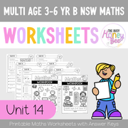 Multi Age 3-6 Year B NSW Maths Worksheets Unit 14 - Workbook | Worksheets