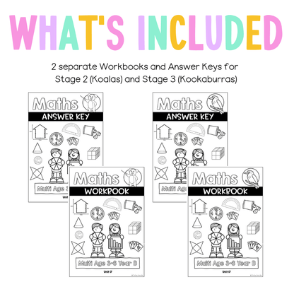 Multi Age 3-6 Year B NSW Maths Worksheets Unit 17 - Workbook | Worksheets
