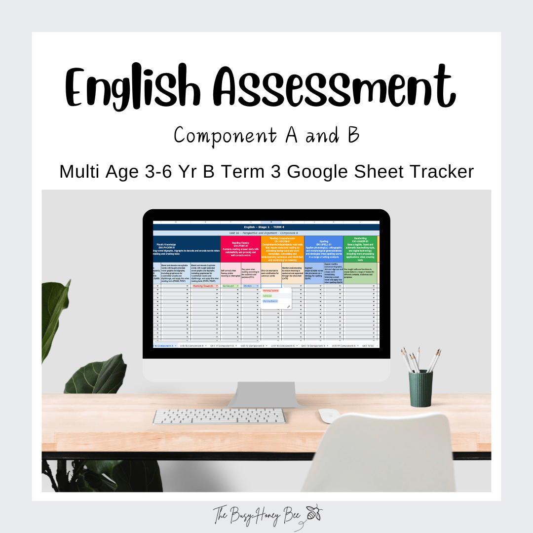 Multi Age 3-6 Year B NSW Term 3 English Assessment Overview Google Sheet - Assessment