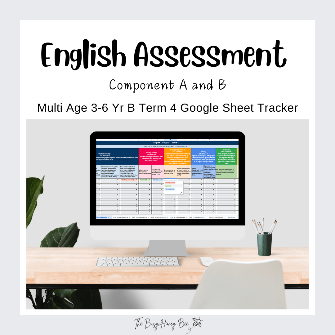 Multi Age 3-6 Year B NSW Term 4 English Assessment Overview Google Sheet - Assessment