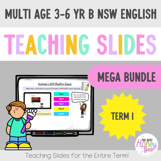 Multi Age 3-6 Year B Term 1 English Teaching Slides Mega Bundle - Teaching Slides