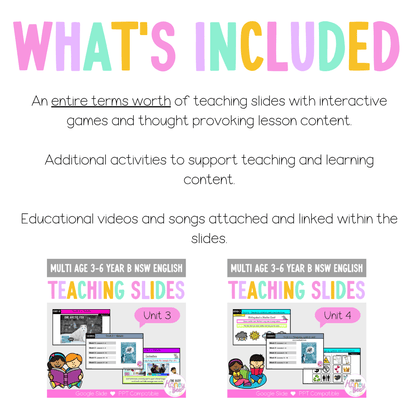 Multi Age 3-6 Year B Term 2 English Teaching Slides Mega Bundle - Teaching Slides